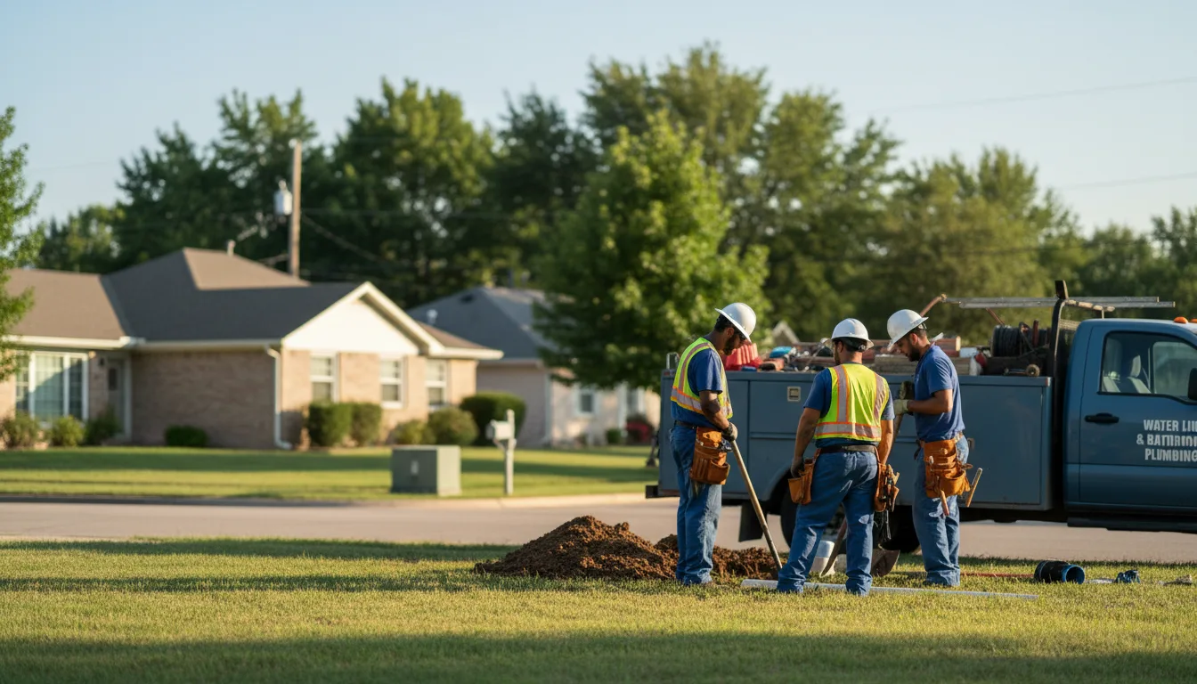 Residential water line and bathroom plumbing service in Holton, KS